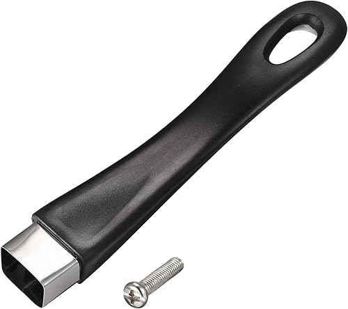 MECCANIXITY Mango de repuesto para cacerola, color negro, 7.205 in, 7.2 pulgadas, con tornillo, antiadherente, utensilios de cocina, mango de acero