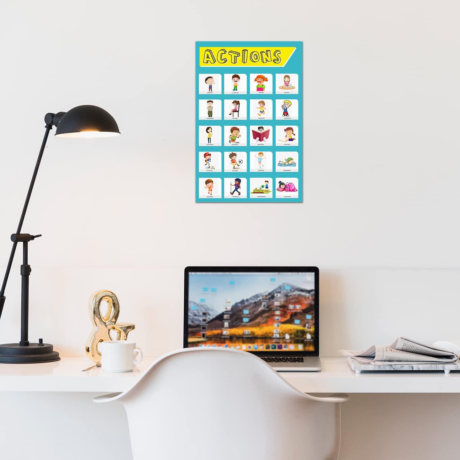 Buy Paper Plane Design Actions Educational Charts for Kids Home and