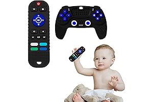 2-Pack Baby Teether Toys Silicone Toddler Sensory Toy Chew Toys Educational (Black)