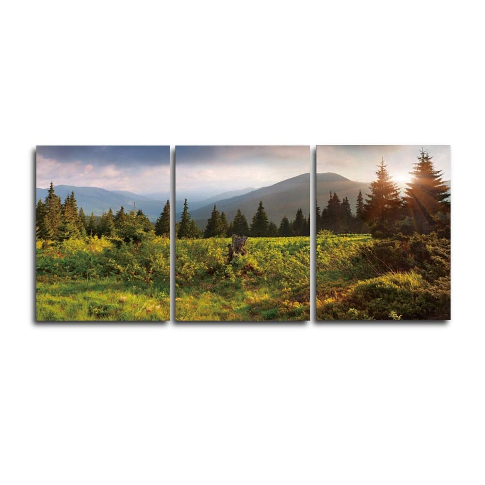 Tableau triptyque pour salon contemporain : impression grand paysage d'arbre