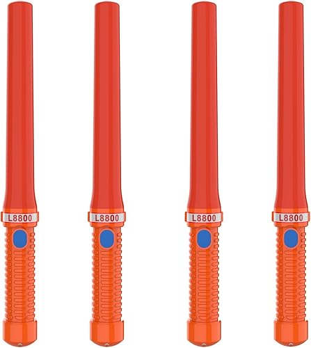 Bastones LED de control de tráfico de 16 pulgadas, varita de tráfico de señal con 2 pilas C de celda seca (no incluidas), varita de seguridad de