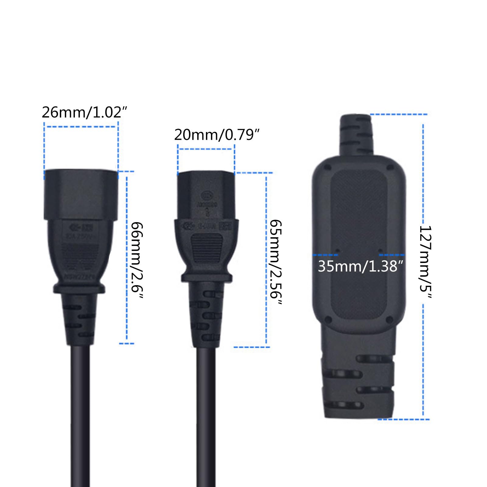 Seamless Connectivities IEC320 C14-Stecker auf 6 x C13-Buchse, Splitter, Netzkabel, Netzkabel, 2500 W