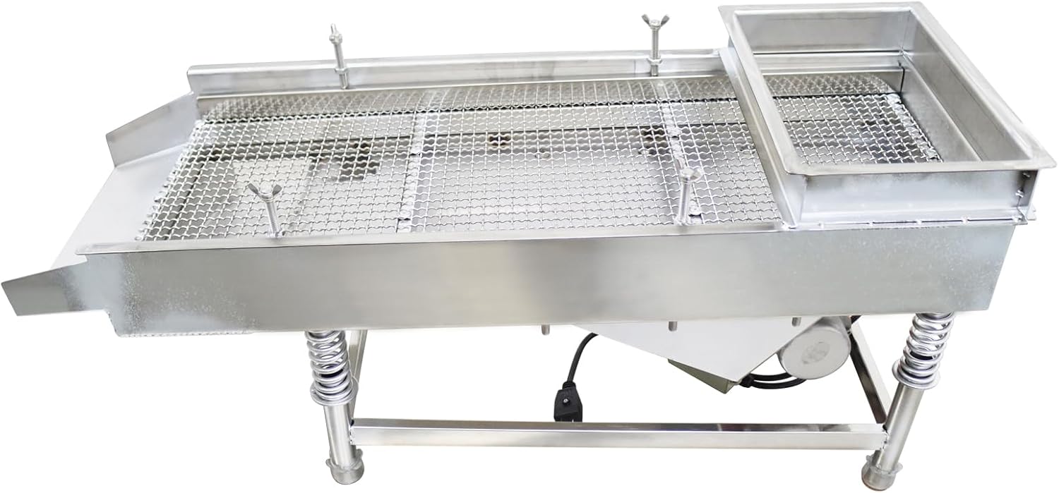 Electric Vibrating Sifter with 11mm(Square Hole) Screen Straight Vibrating Sieve Shaker Stainless Steel Linear Sifter Machine Linear Shaker Single Motor 110v 80W