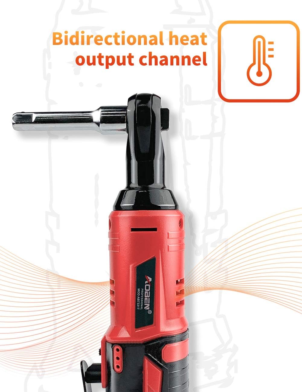 AOBEN Cordless Electric Ratchet Wrench Set, 3/8" 12V Power Ratchet Tool Kit With 2 Packs 2000mAh Lithium-Ion Battery And Charger thumbnail 4
