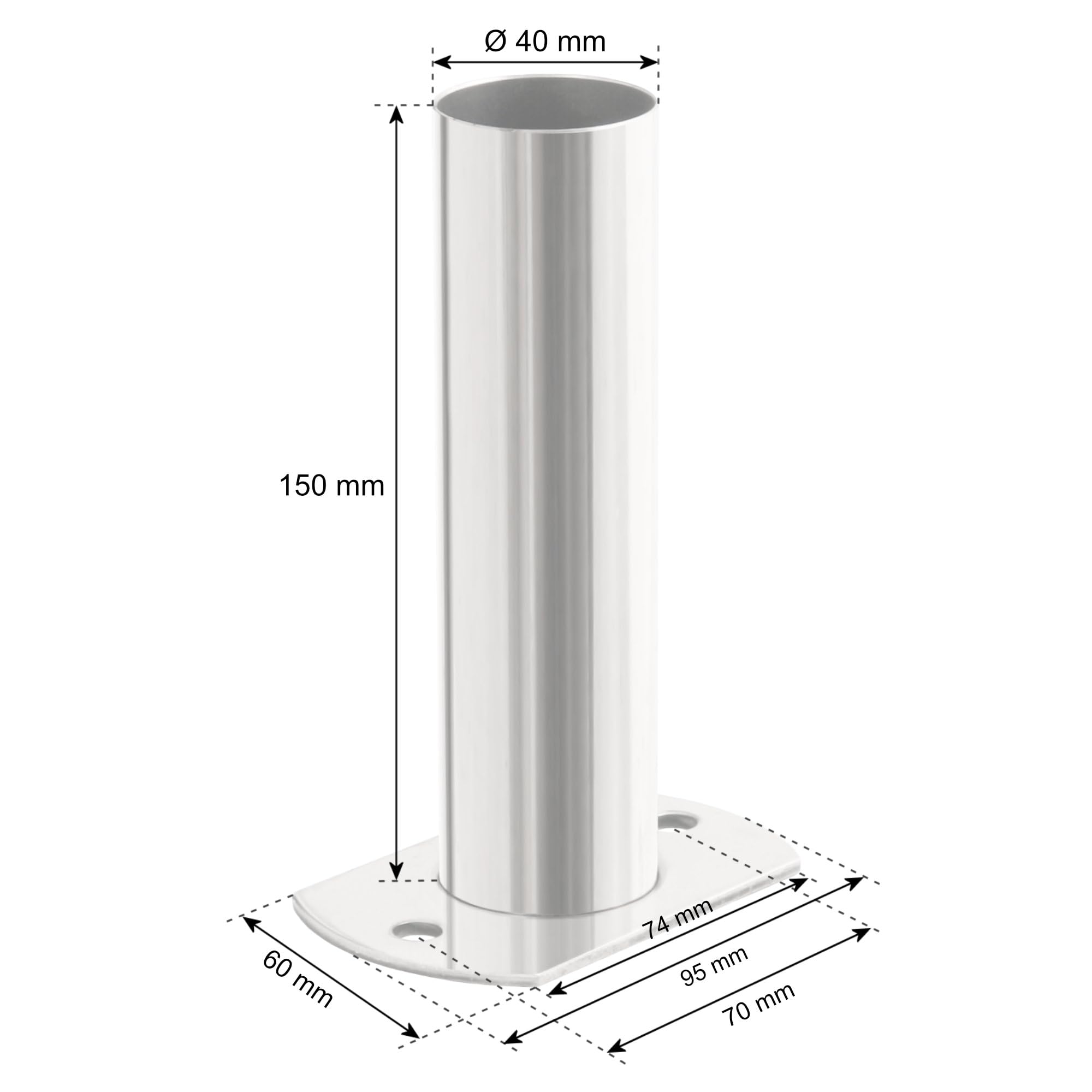 Zelsius Edelstahl Poolleiter Halterung | Ø 40 mm | Montageset für Pool Leiter mit Flanschrohr | Hülse für Schwimmbadleiter | Flansch Leiterhalterung stabil, Poolzubehör