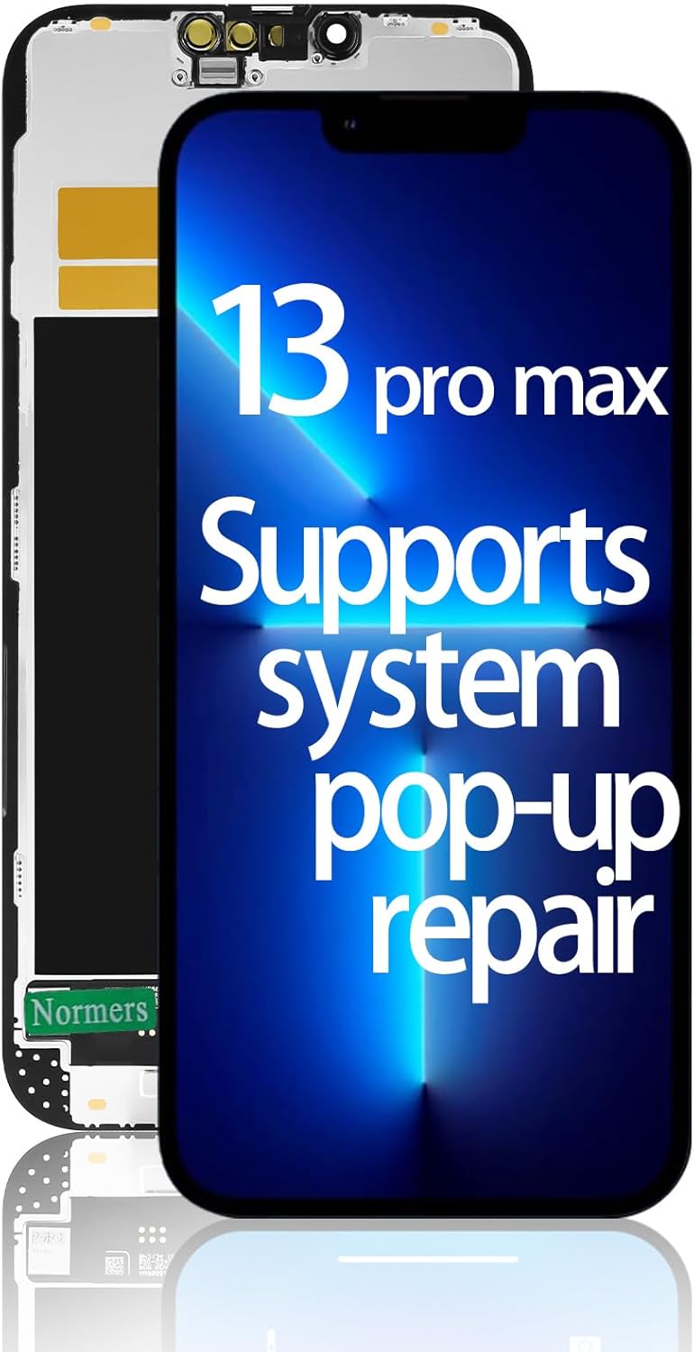 【Fixes System Pop-Ups】 for iPhone 13 pro max Screen Replacement with 3D Touch FHD LCD Display & Digitizer Assembly - 6.7 inch Full Repair Kit Includes Tools, Tempered Glass, Waterproof Adhesive