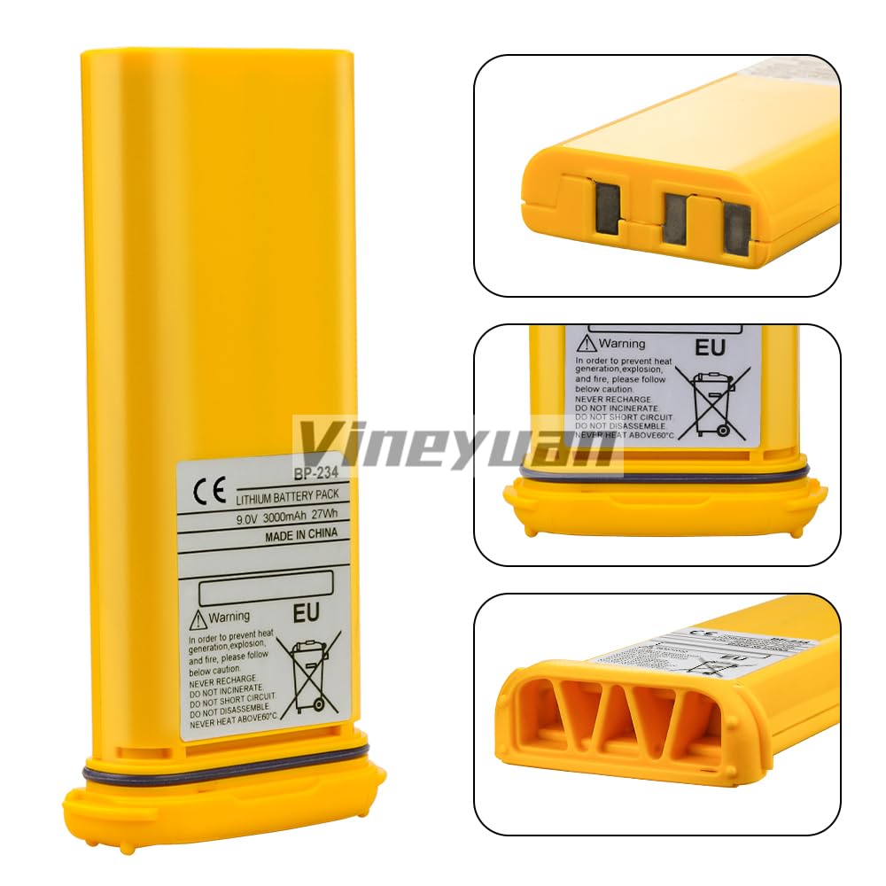Batteria al litio di ricambio ICOM BP-234 da 9,0 V 3000 mAh per radio Icom IC-GM1600, IC-GM1600E, IC-GM1600K, GM1600DU71 Batteria di riserva usa e getta per radio GMDSS
