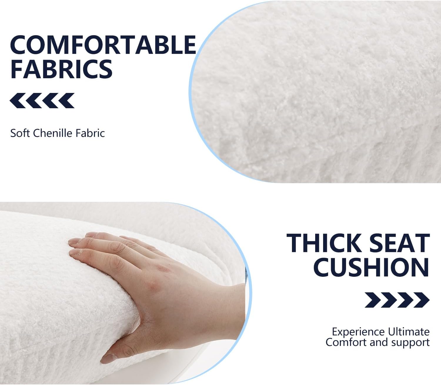 Oversized Swivel Accent Chairs with Ottoman for Living Room Bedroom, Extra Wide Rocking Swivel Criss Cross Chair with Wheels,White