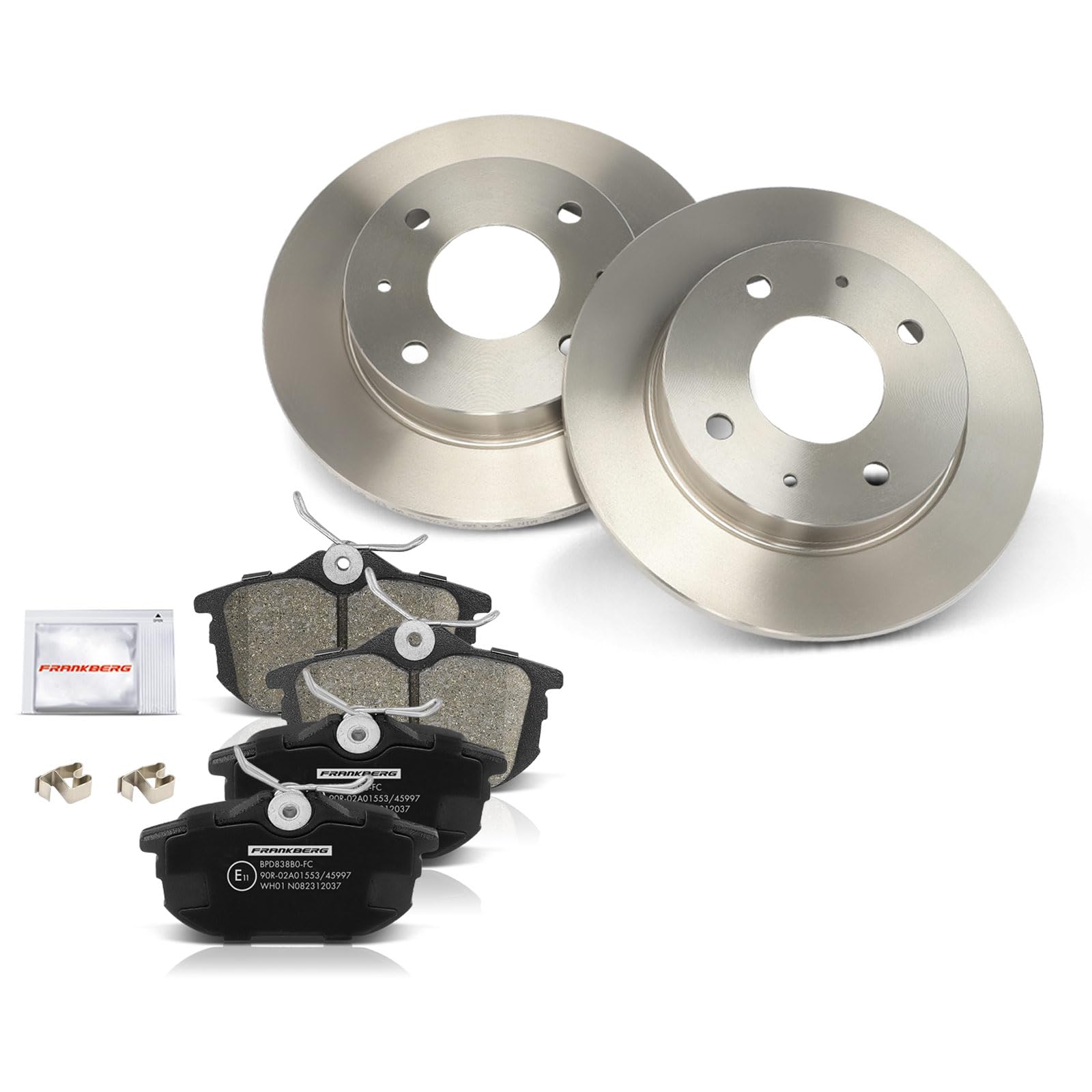 Frankberg Set freni incl. 2x Dischi Freno + 4x Pastiglie dei Freni Posteriore Compatibile con Colt VI Z2A Z3A Forfour 454 Replace# 4544201020,4605A076