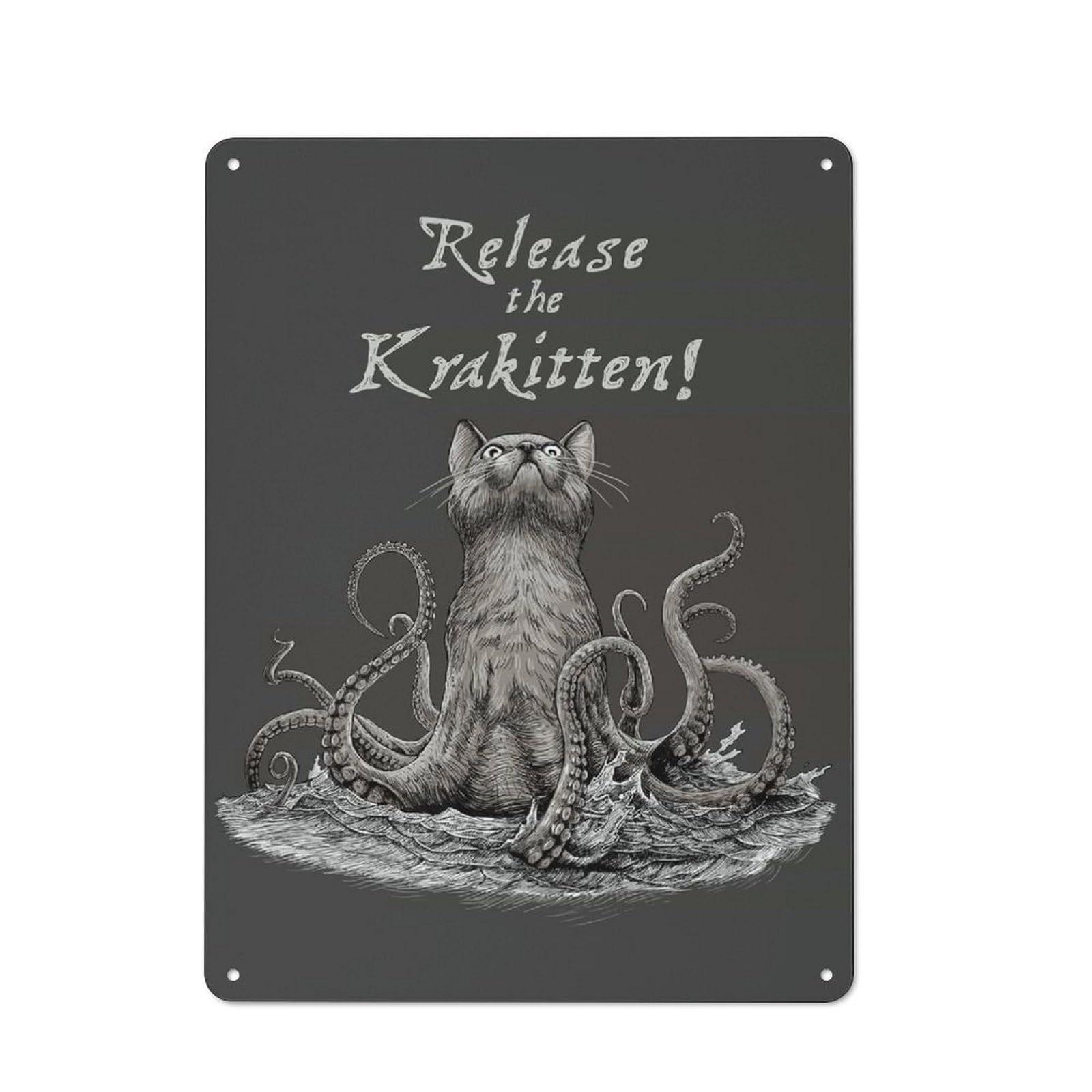 Junmoney Krakitten Vintage Printed Metal Sign 40X30cm For Bar Or Restaurant, For Restaurant Interior Fans