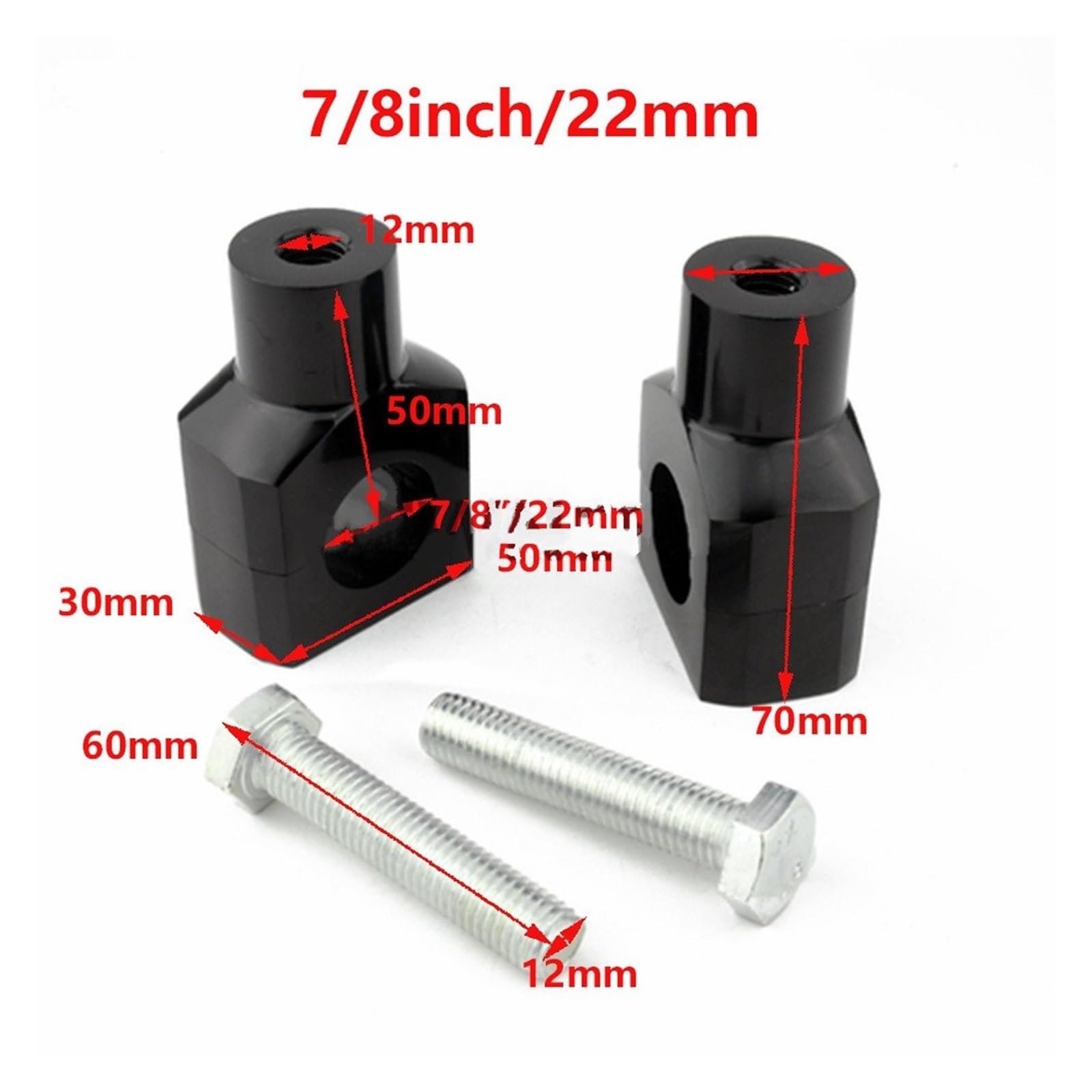 Morsetti Manubrio Moto Per Dyna Per Sportster Universale （1 Pollice 25mm） Riser Manubrio Montaggio Manubrio Moto 1 Paio Rialzi Manubrio Moto (Misurare : Black A)