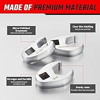 Vista 3 de AKM Juego de llaves para patas de gallo de 3/8 pulgadas, juego de llaves de tuerca abocardada de acero Cr-v de 18 piezas, pata de gallo de tuerca