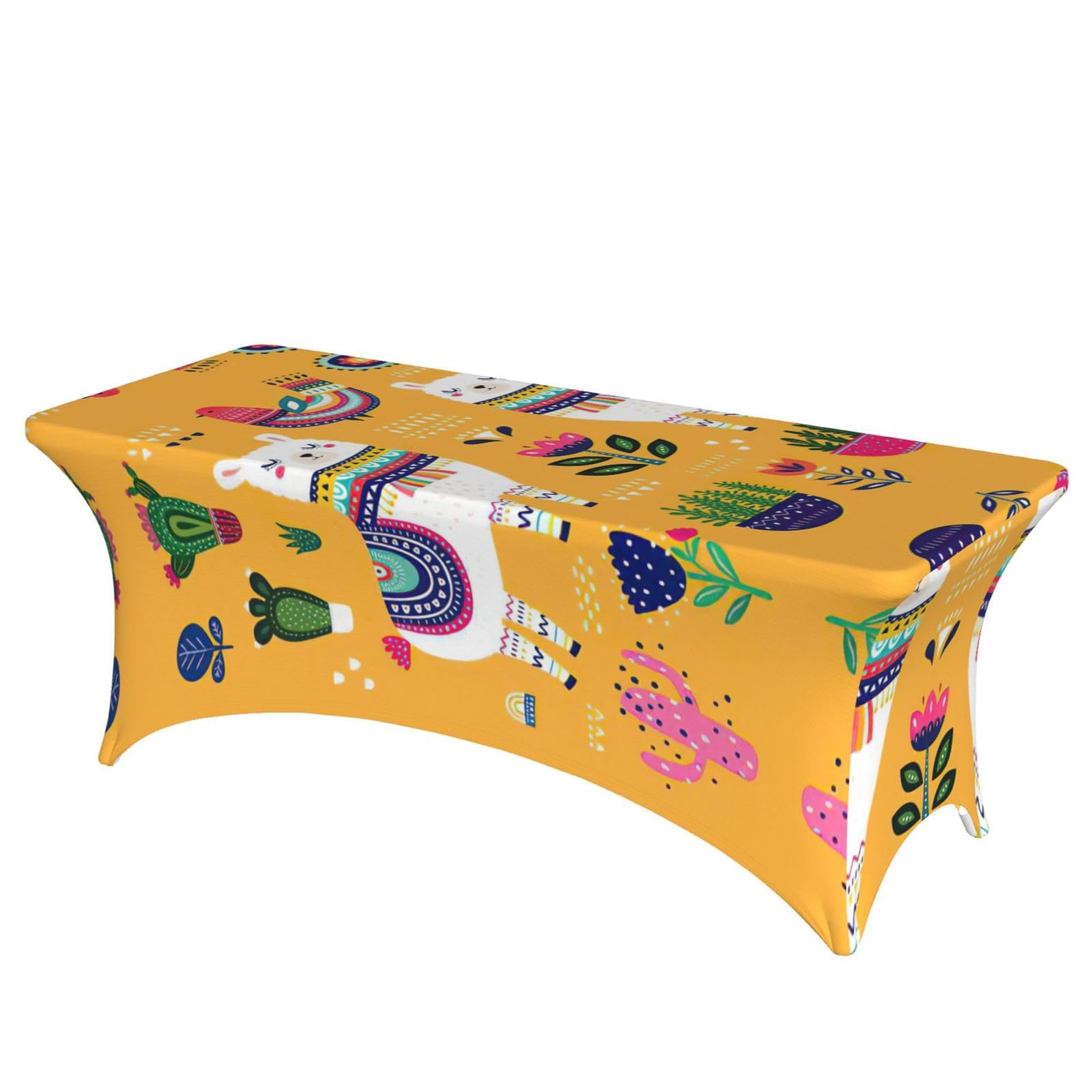 Housse de table extensible imprimé animal mignon en élasthanne EdWal