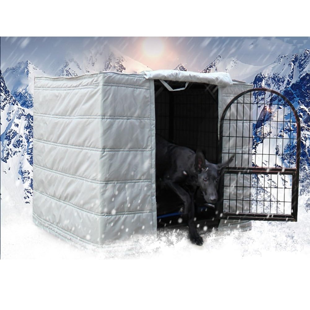 Copertura impermeabile per esterni per cani con protezione dal freddo in cotone caldo C grigio (100 x 60 x 71 cm)