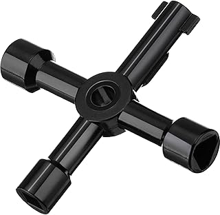 Radiator Key Radiator Bleed Key 4-Way Multi-Functional for Water,Gas Meter Box Key,Electric Cabinet Box Key, Cupboard Cabinet Opening Key Plumbing Applications Compact Size Makes Storage Easy (Black)