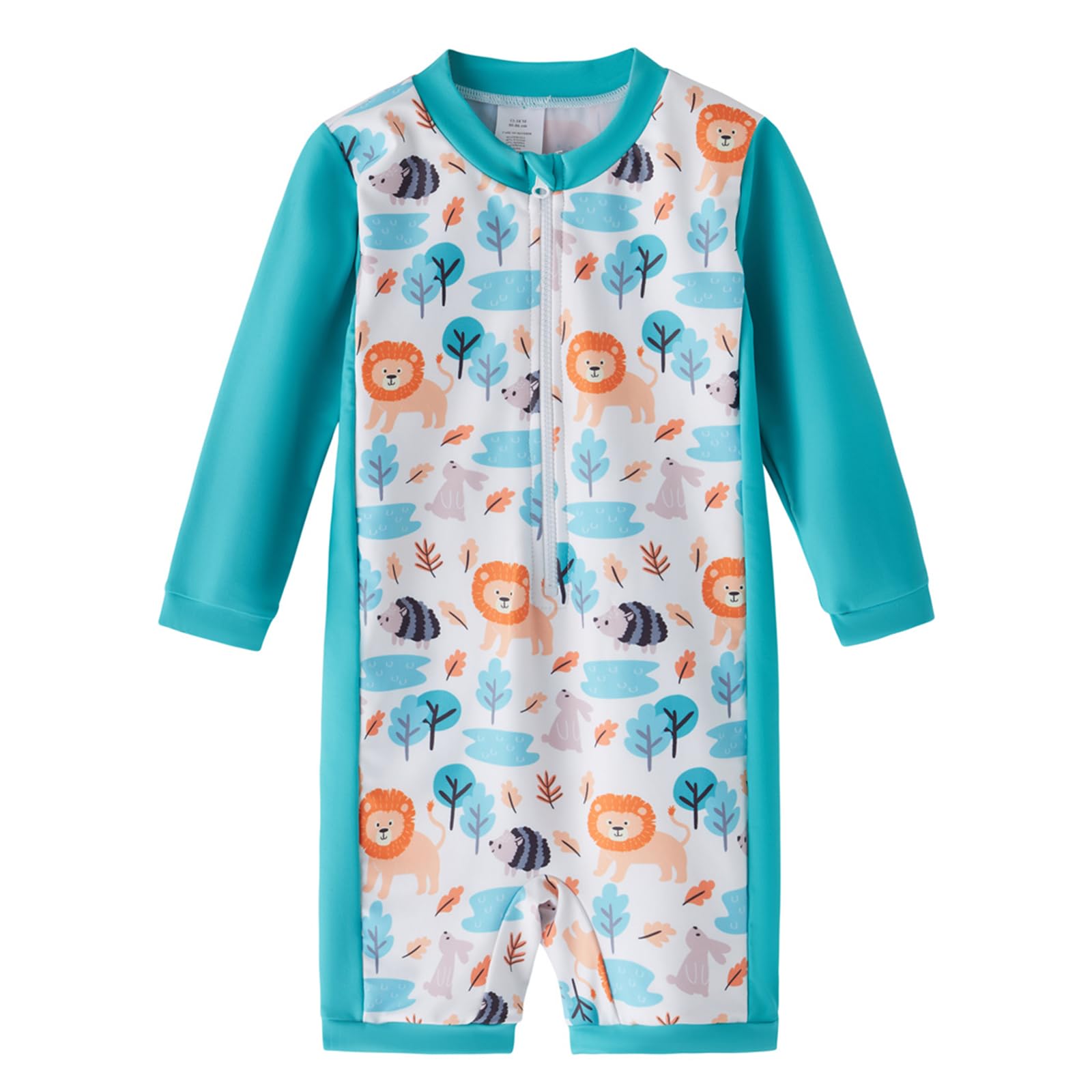 Baby Boys Swimsuit Long Sleeve Bathing Suit Zipper Bathing Suit Rash Guard Infant Beach Boys Swimwear