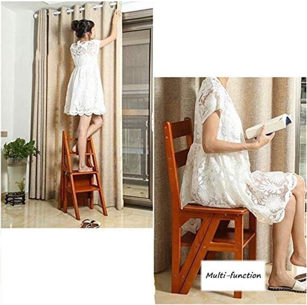 Wooden Stool Wooden Utility Step Multi-Functional Small Ladder Chairs Step Stool Folding Ladder Stool 4 Step Stepladders/C