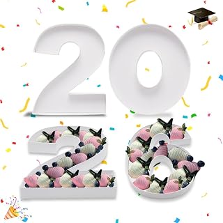 2026 Number Shaped Cardboard Charcuterie Decorative Trays Fillable, Party Food Display Platter for New Year Eve, Graduation (Small)
