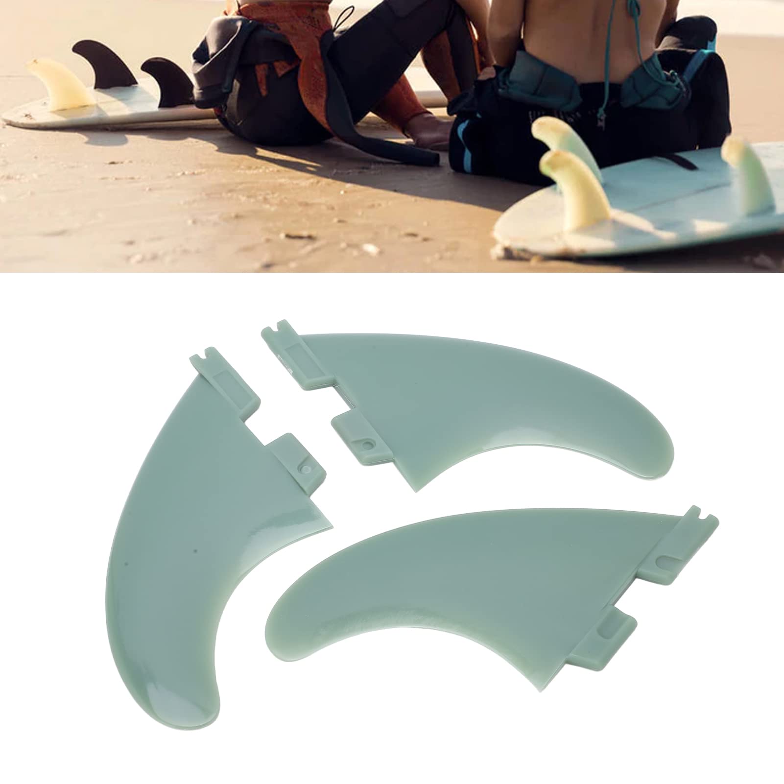 Jerys Fiberglass Surfboard Fin, Surfboard Tail Fin Wear Resistant 3 Fin Design Simple Installation for Surfing