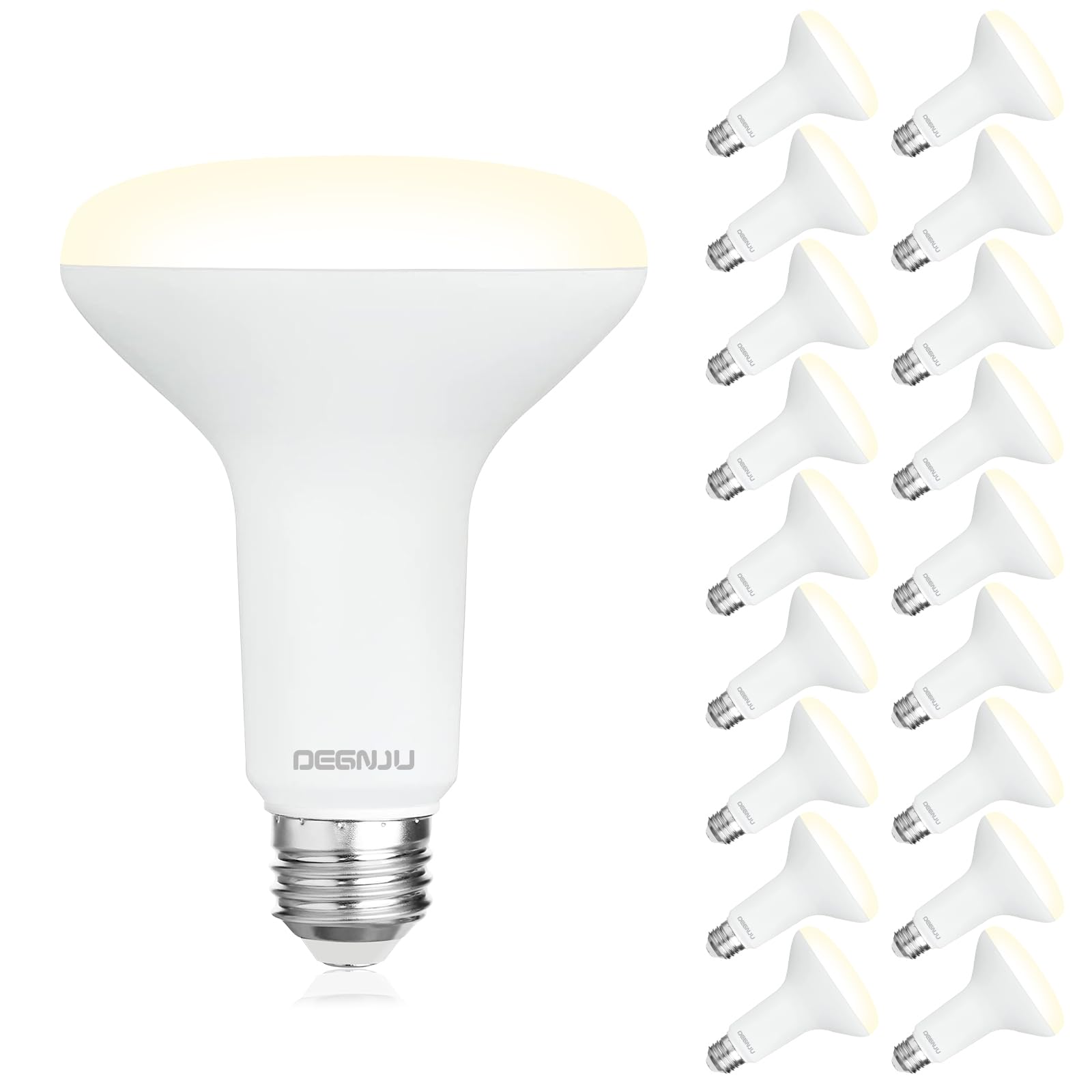 DEGNJU 18 Pack BR30 LED Recessed Light Bulb, Dimmable Indoor Flood Light Bulbs CRI80 7W Equivalent 65W 3000K Warm White 650 Lumens, 15000 Lifetime Hours E26 Base LED Can Light Bulb, Flicker-Free