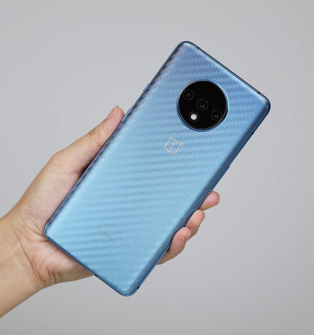 Ibywind Screen Protector For OnePlus 7T,with 2Pcs Tempered Glass,1Pc Camera Lens Protector,1Pc Backing Carbon Fiber Film [Fingerprint Reader,Easy to install]