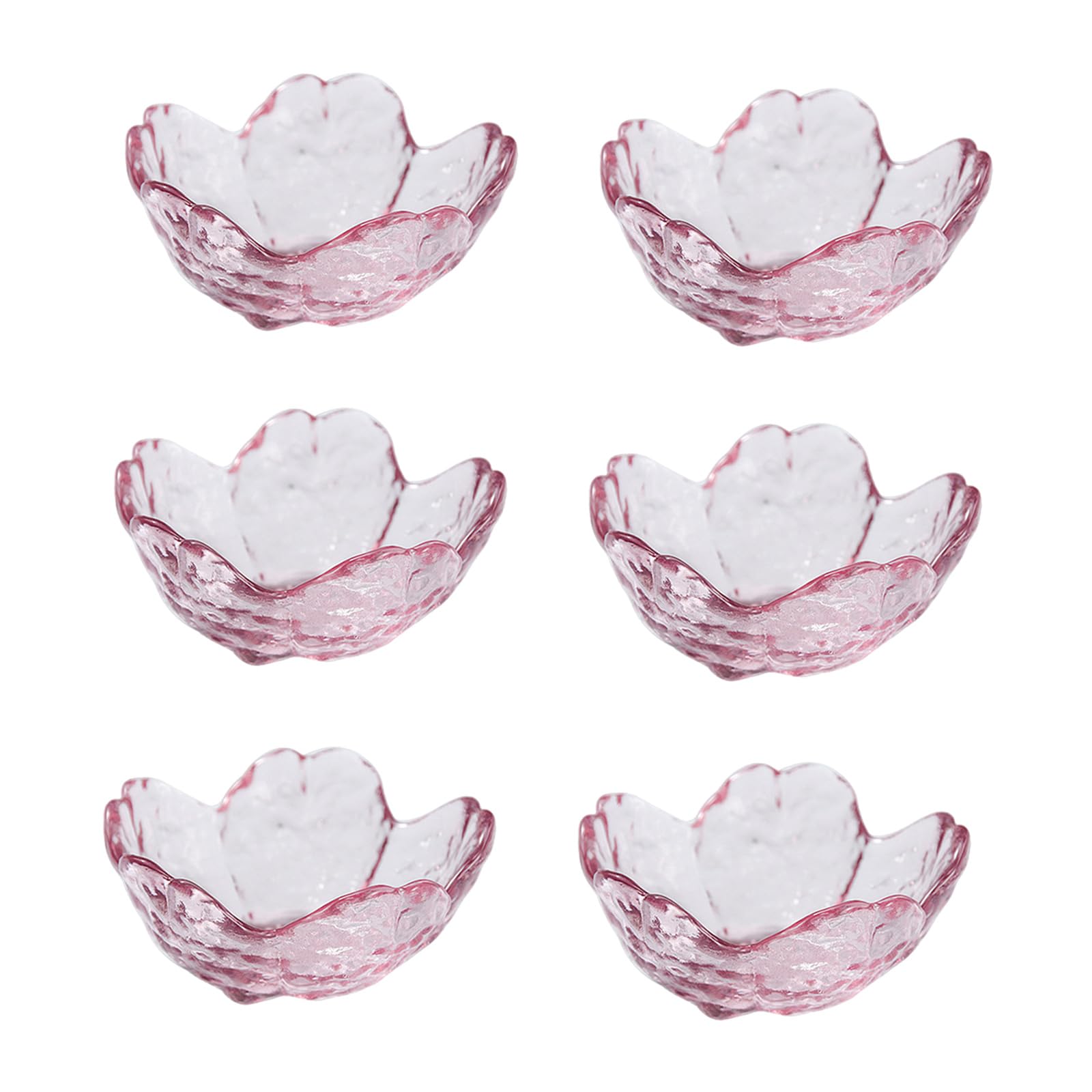 Tfaoys A Stackable Glass Sauce Bowls Set Of 6, Flower Petal Bowls For Condiments, Sauces, Nd Small Side Service T Home Glass Dipping Bowl Set Sauce Bowl Blossom Condiment Serving Small Side Stackable Sushi