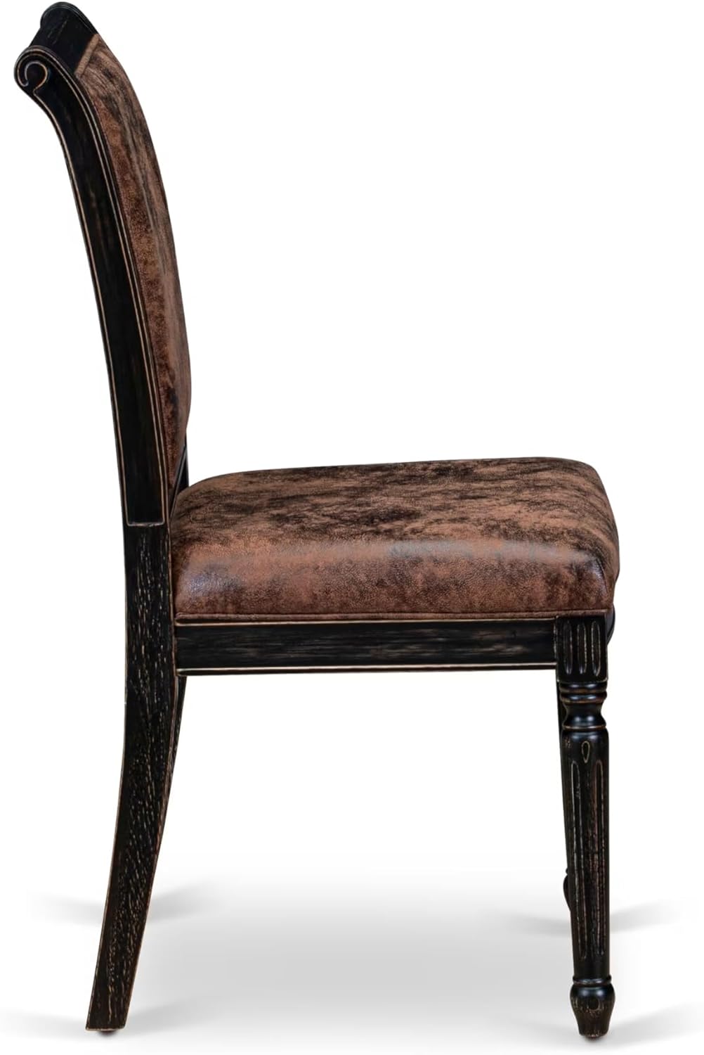 NKCY9-SBB-33 9-Piece Kitchen Table Set Includes a Dining Table and 8 Brown Textured Polyester Fabric Dinner Chairs with High Back, 44x100 Inch, Sand Blasting Black image 11 of 16 B0DSJXSZFD