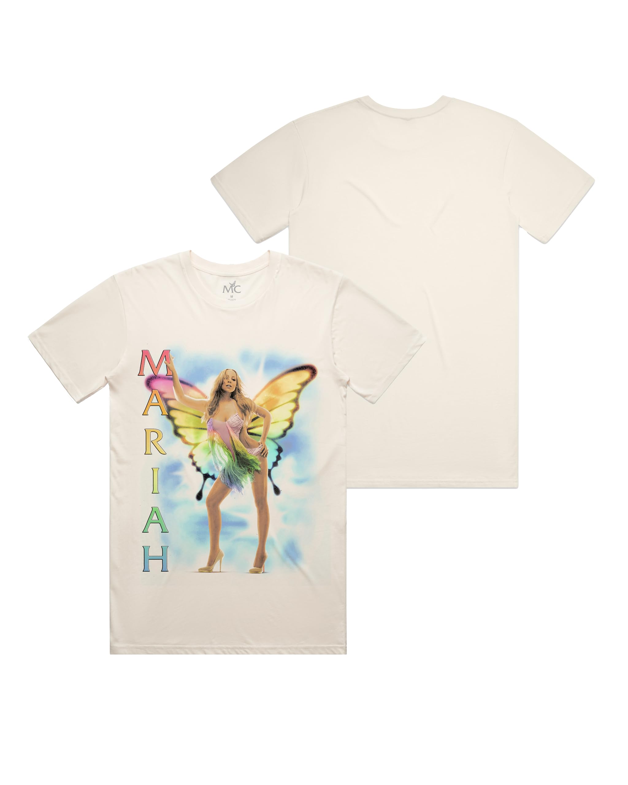Mariah Carey Official Merch Butterfly T-Shirt, Ivory, S