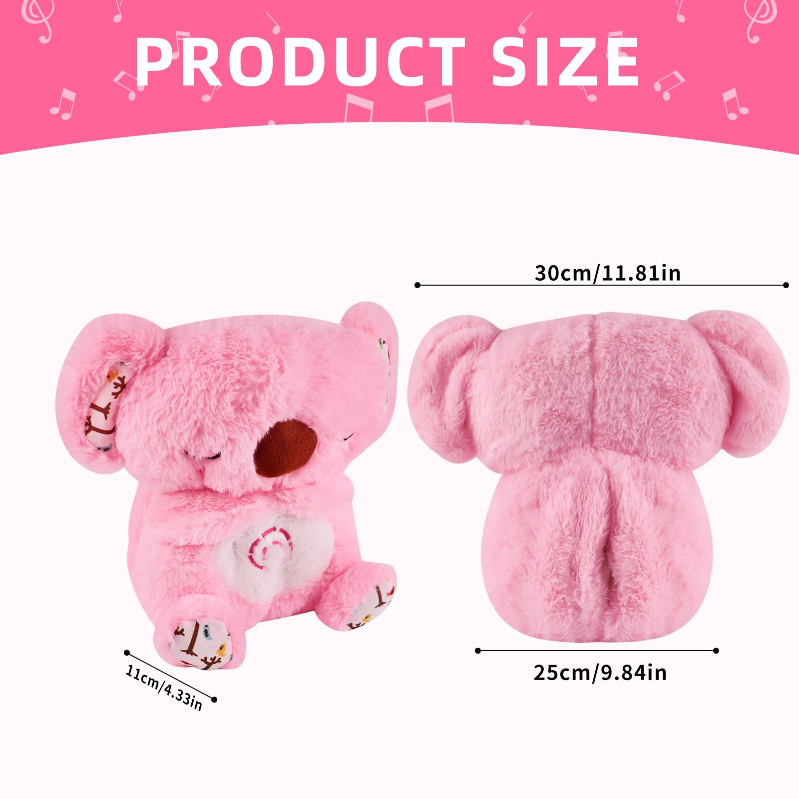 Niaetuto Koala Rilassante,Lontra Che Respira,Peluche Che Respira Con 5 Musica,Suoni,Luci e Movimento Respiratorio,Peluche Koala Calmante per Bambini Compagno Di Sonno,Ideale Regalo Neonato