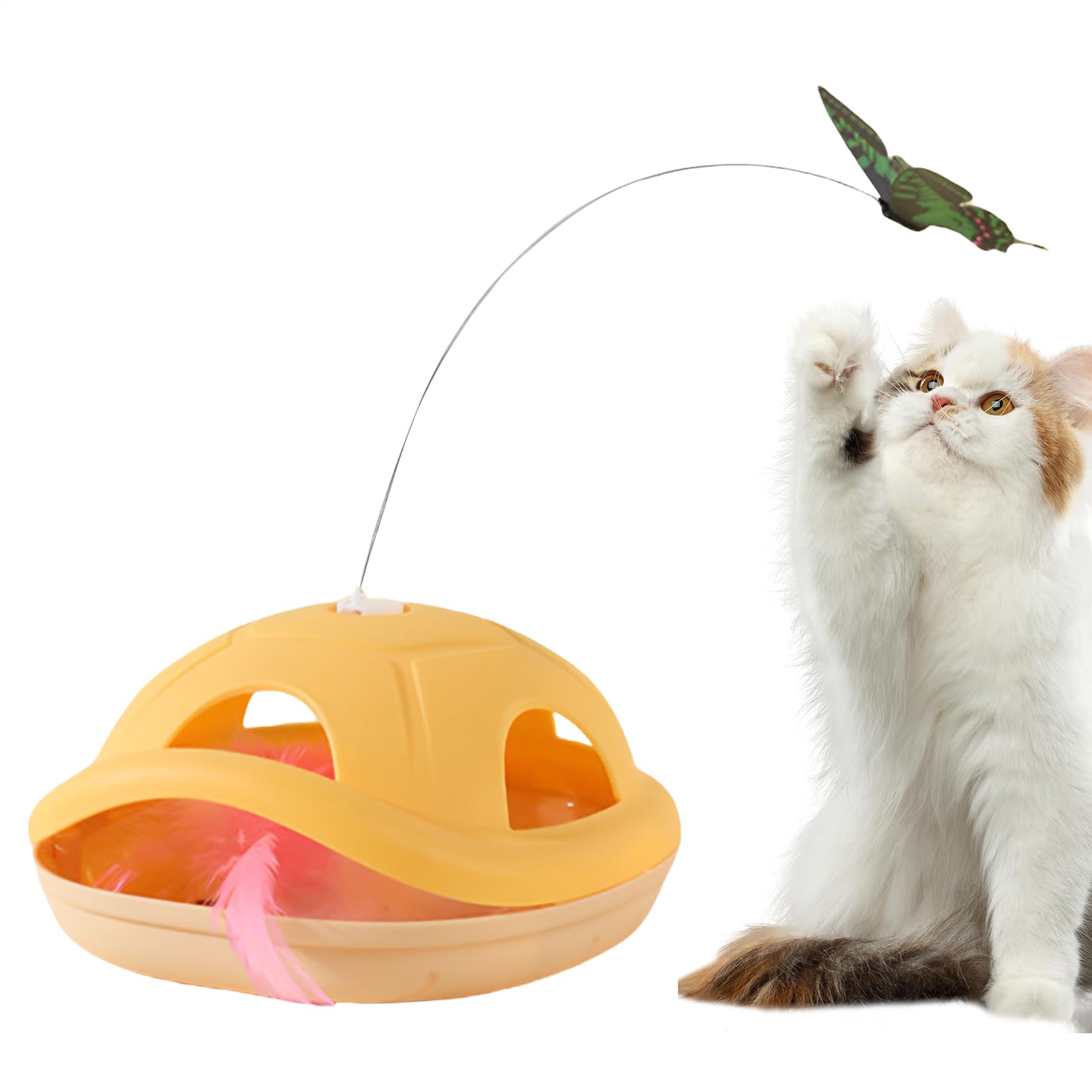 Canne à plume pour chat électronique : activité interactive et jeu de chasse