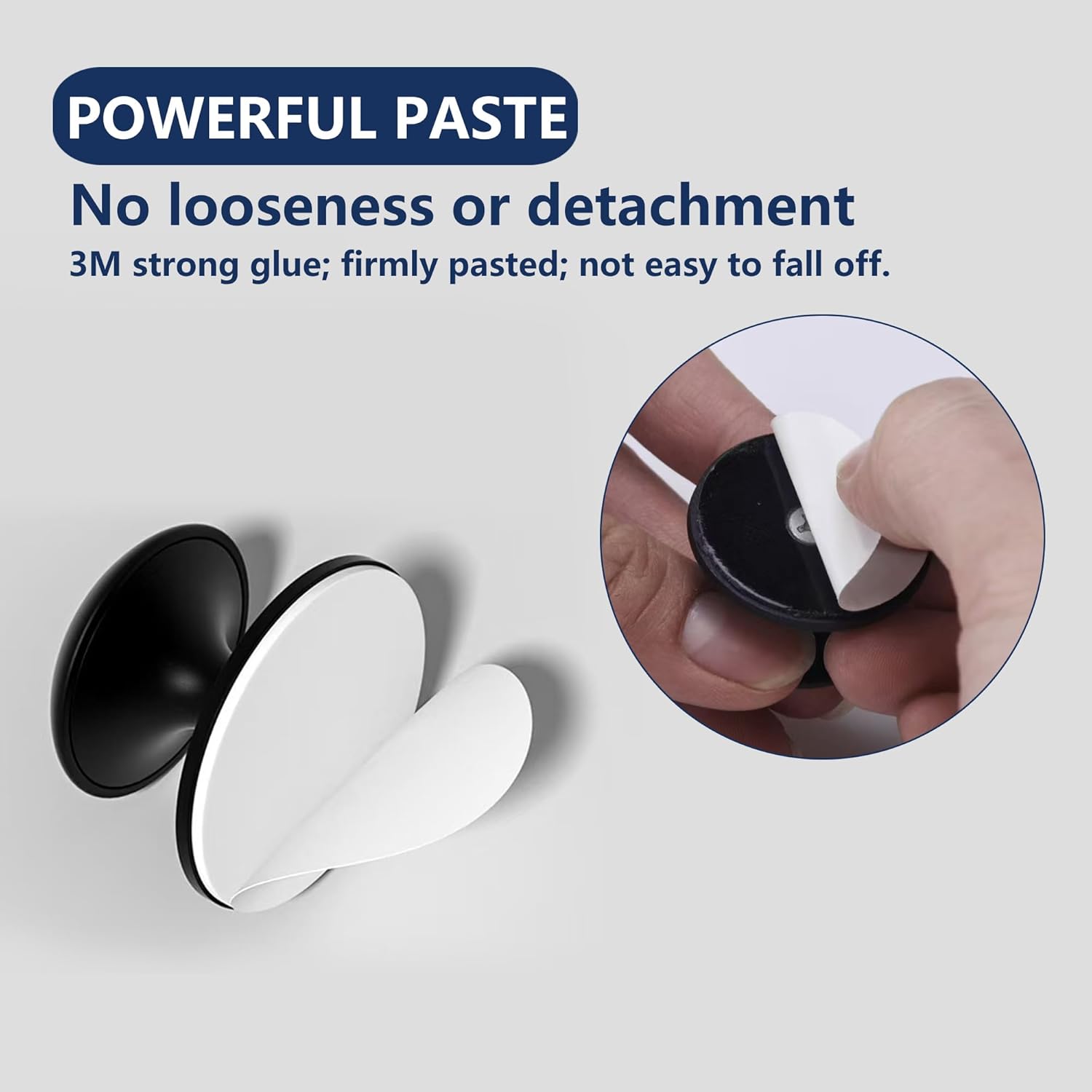 4PCS Self-Adhesive Cabinet Knobs, No Drill Stainless Steel Drawer Pulls Handle, Matte Black 1 Inch Round Knobs for Kitchen Cabinet, Drawer, Wardrobe, Sliding Door, Mirror, Glass & Furniture