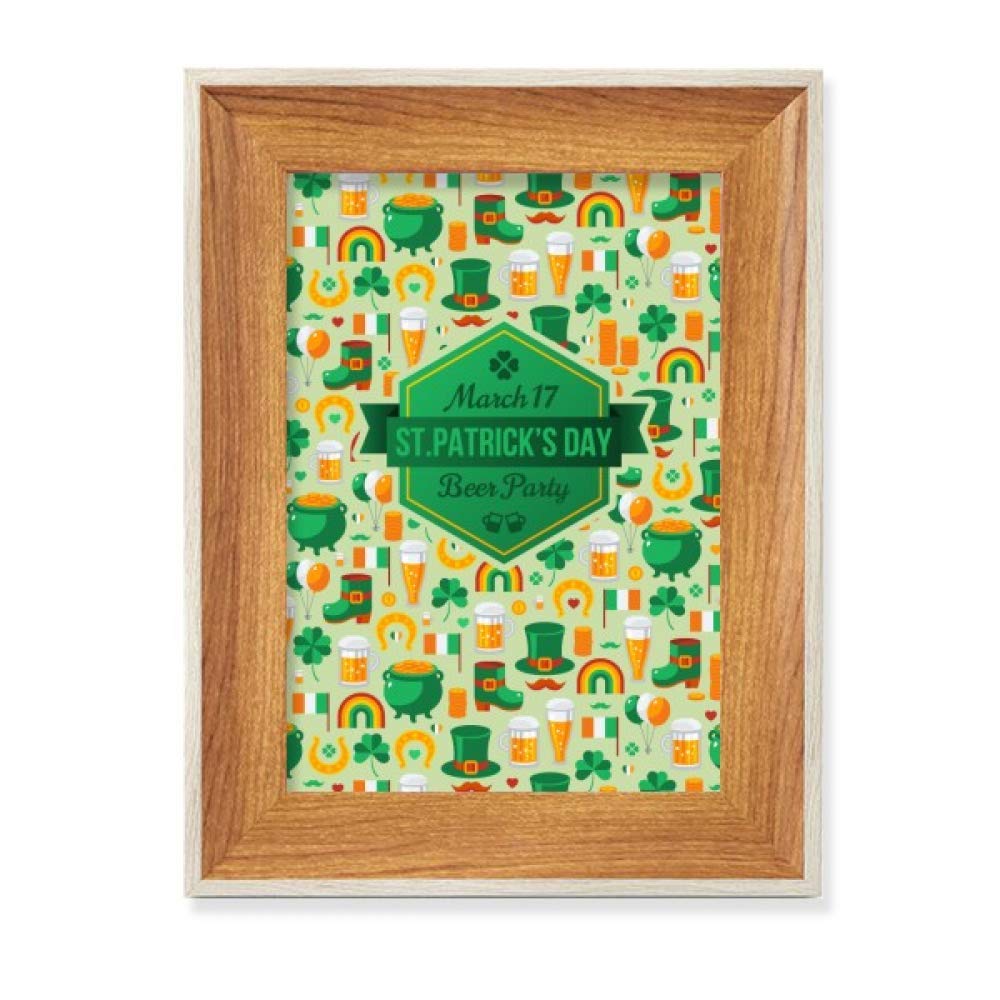 Cadre de photo en bois trèfle bière de la Saint-Patrick, art de table durable
