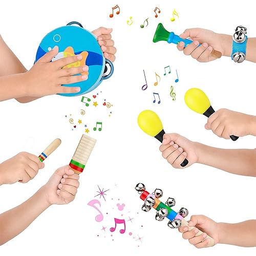 Miniatura 2 de Juego de juguetes de instrumentos musicales para niños instrumentos musicales preescolares para principiantes juguetes de percusión de madera para