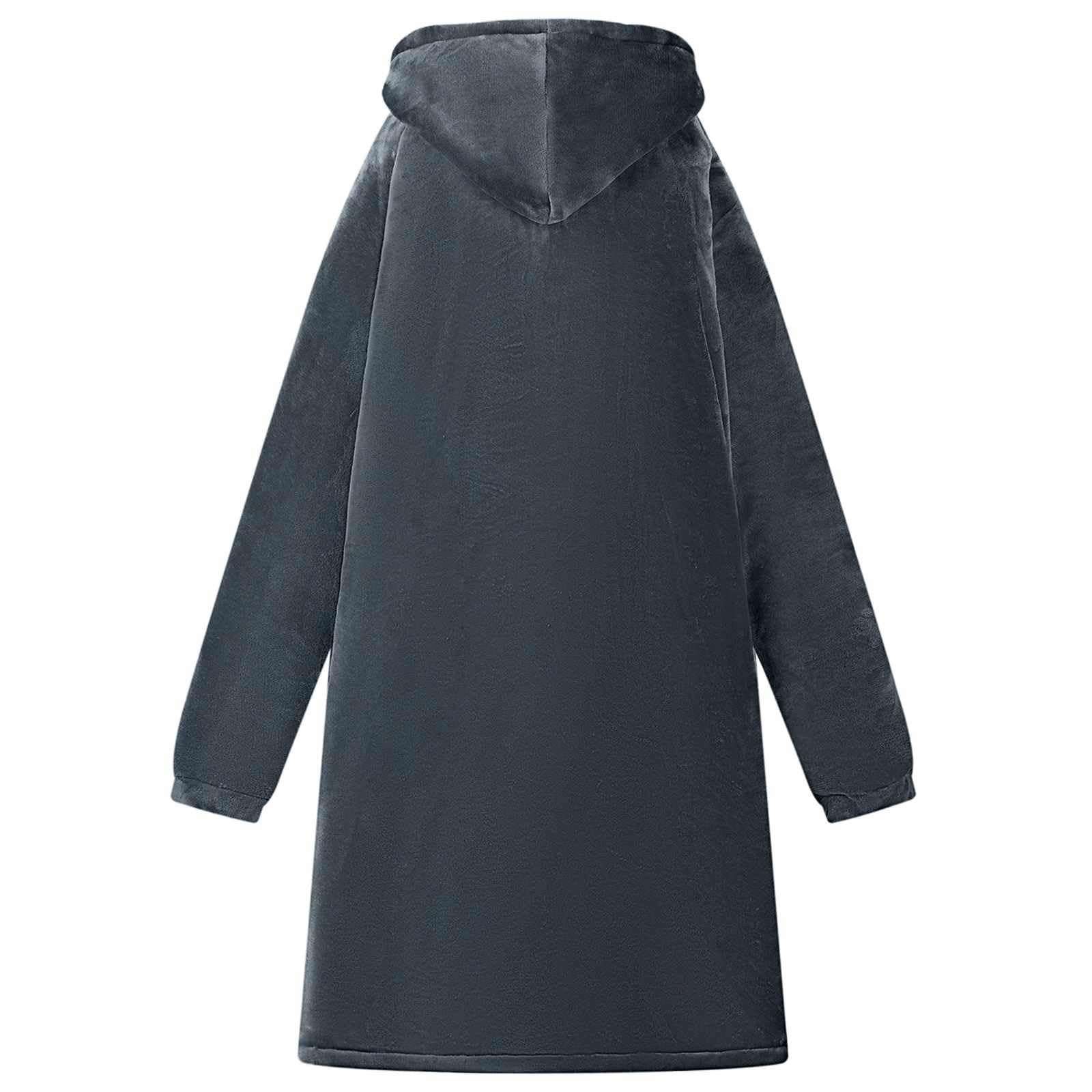 Bluza z kapturem, granatowa, L polar i flanela, przytulna odzież domowa do relaksu i komfortu w pomieszczeniach, idealna na sofę, do spania, podróży i przytulnych wieczorów