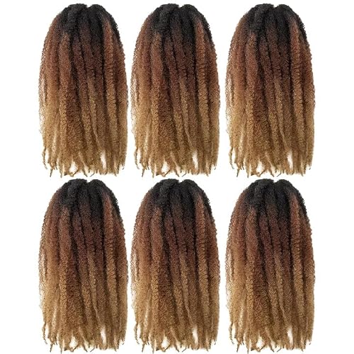 Toyotress Marley Twist Braiding Hair - 24 Inch Ombre Brown Blonde Long Marley Hair For Faux Locs, Afro Kinky Curly Marley Twist Crochet Hair Extensions Synthetic Crochet Braids (24 Inch, OT30/27-6P)