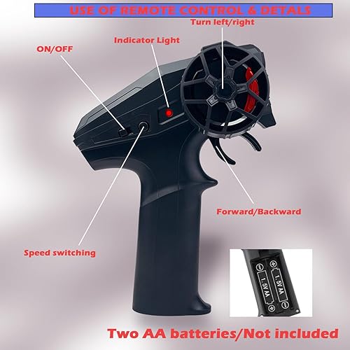 Miniatura 5 de Auto RC Drift de 2.4 GHz, escala 124, 4WD, de alta velocidad, con luces LED, dos baterías y neumáticos a la deriva, autos de juguete deportivos de