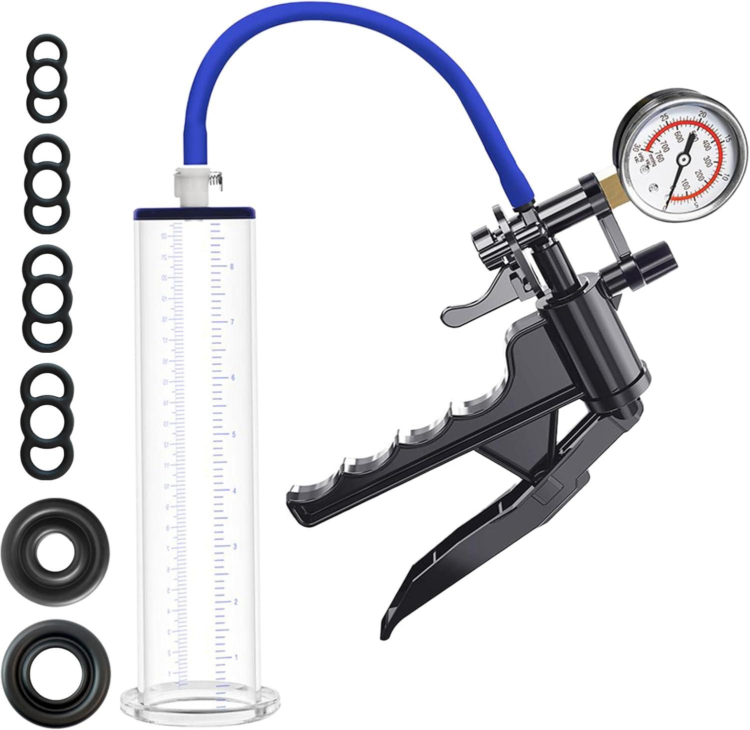 Penis Pump, Male Enhancement Pump System,Penis Vacuum Pump with Gauge 9 x 2 inch Cylinder,Dick Pump,Penile Pump,Sex Toys - Pumps & Enlargers