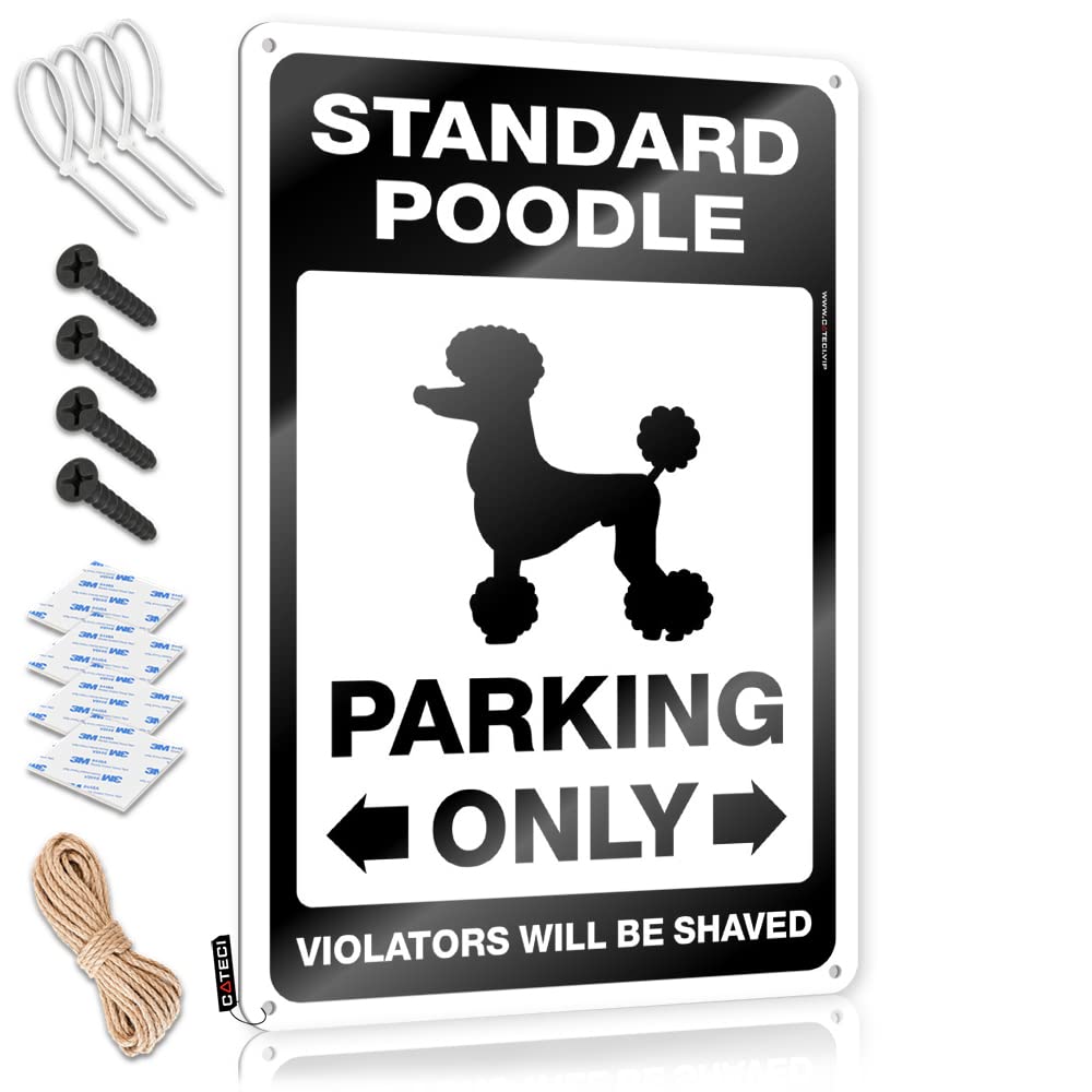 KRAZMURONGD Mens Room Sign Standard Poodle Parking Only Tin Sign Funny Home Sign Funny Sogns(30X40CM)