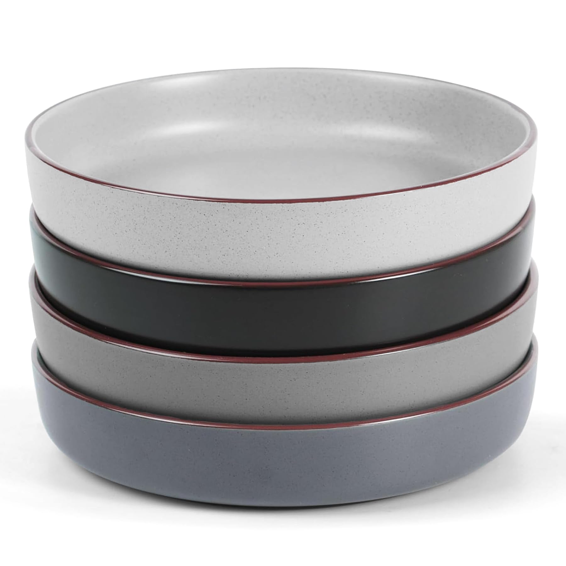 Richmount Mercury Stoneware Pasta Bowls Set of 4, Salad/Cereal/Soup Bowl 21.59cm 976ml, Classic Bowl for All Pasta Dishes, Microwave and Dishwasher Safe, Serving Bowls Set of 4, Multi-Color