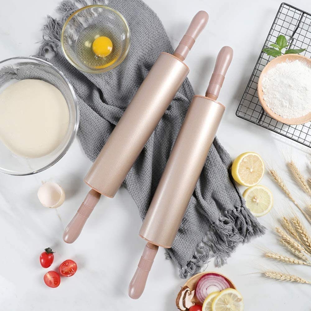 Pin rotolante per la Cottura di Pasta Pizza, Torta e Biscotti - Utensili da Cucina Essential Utensili Idee Regalo per panettieri, 18,7" (Color : Gold)
