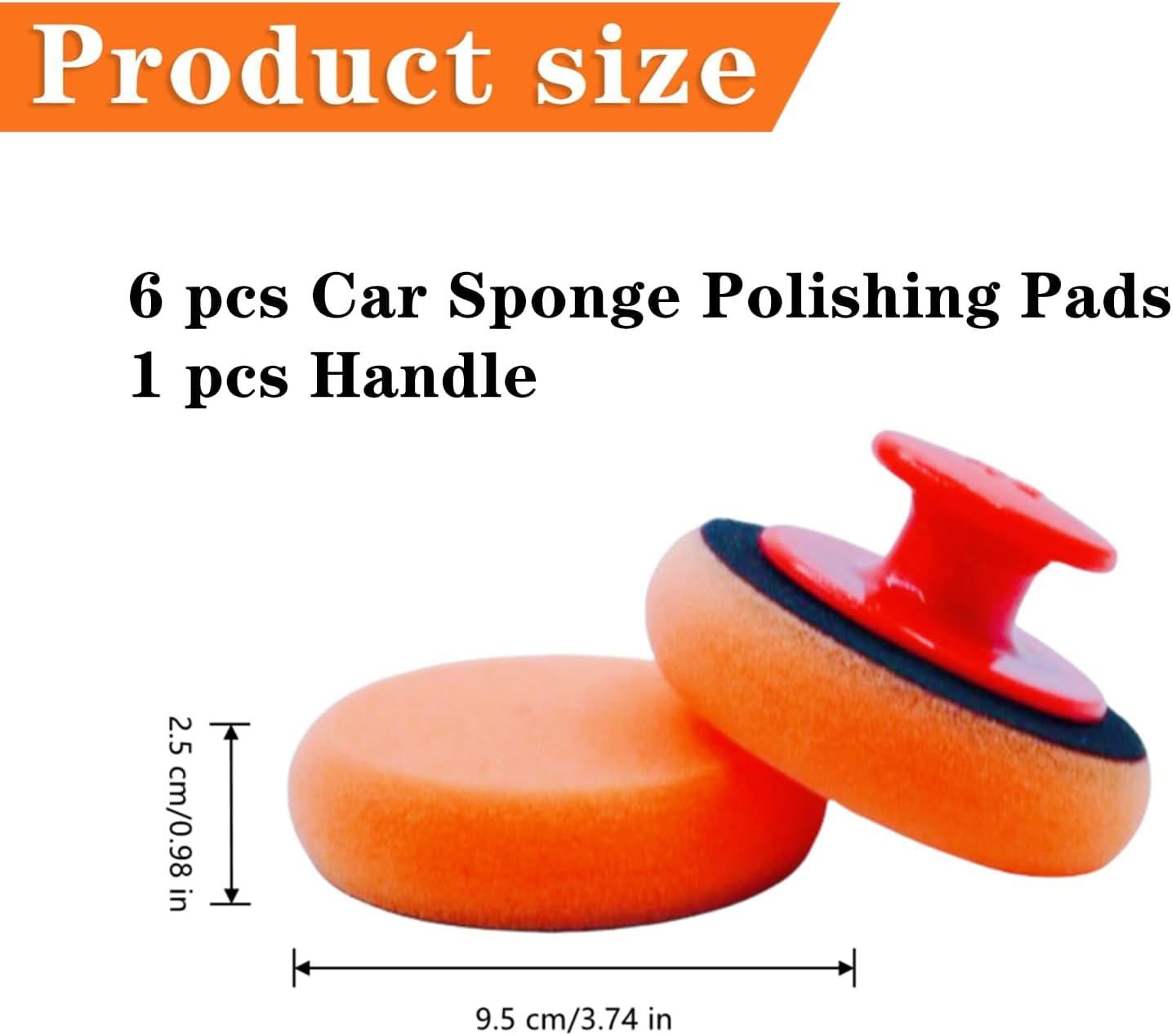 6 Pcs Car Wax Sponge Polishing Pads with Handle Auto Detailing Applicator
