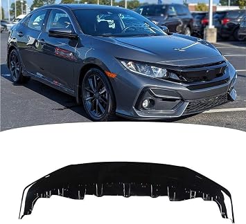 Front Lower Bumper Face Bar Grille Fit For 2017 2018 2019 2020 2021 Honda Civic, 71102TGGA50, HO1036129 Glossy Black