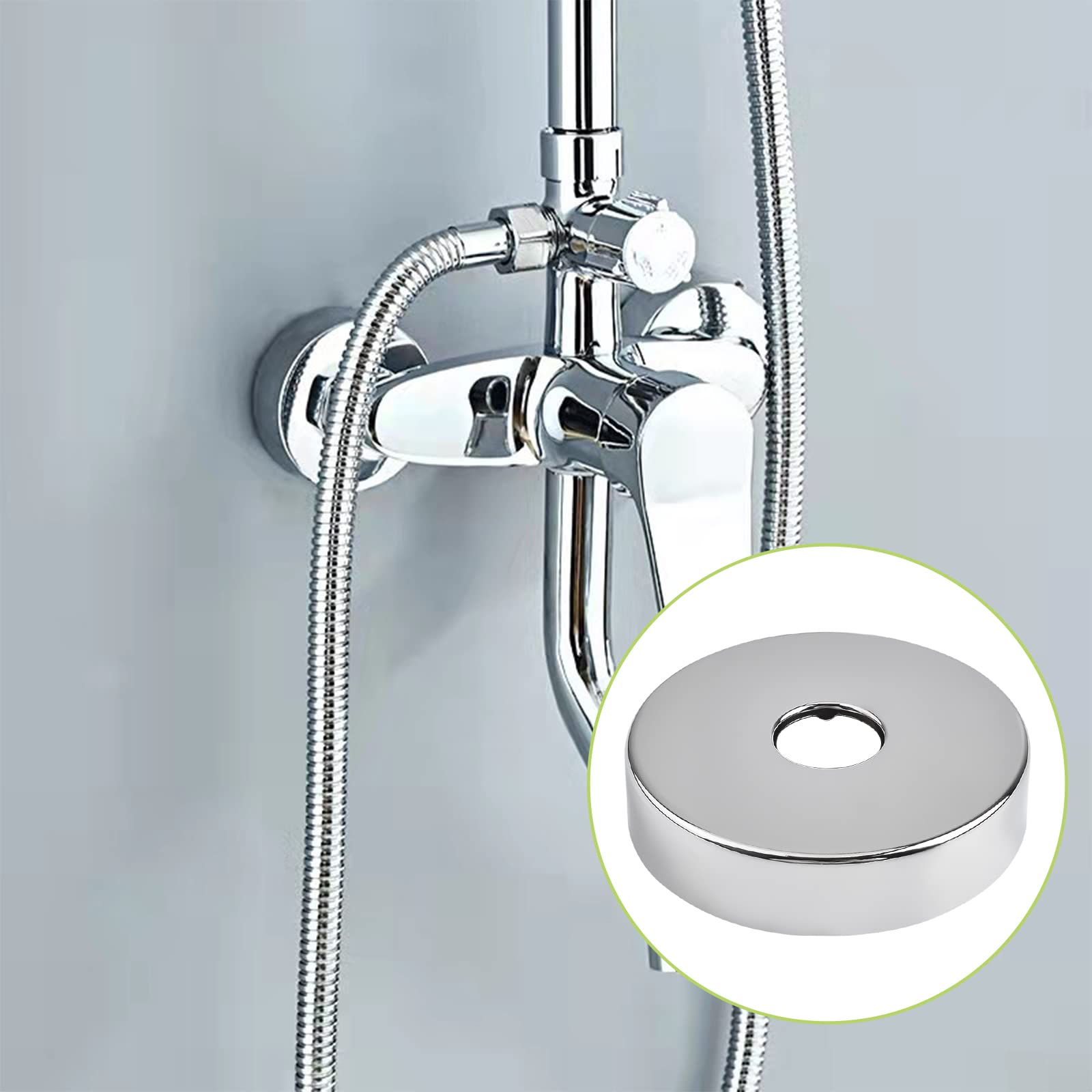 2PCS Large Shower Arm Flange, 3.15 Inches Round Replacement Escutcheon Plate In