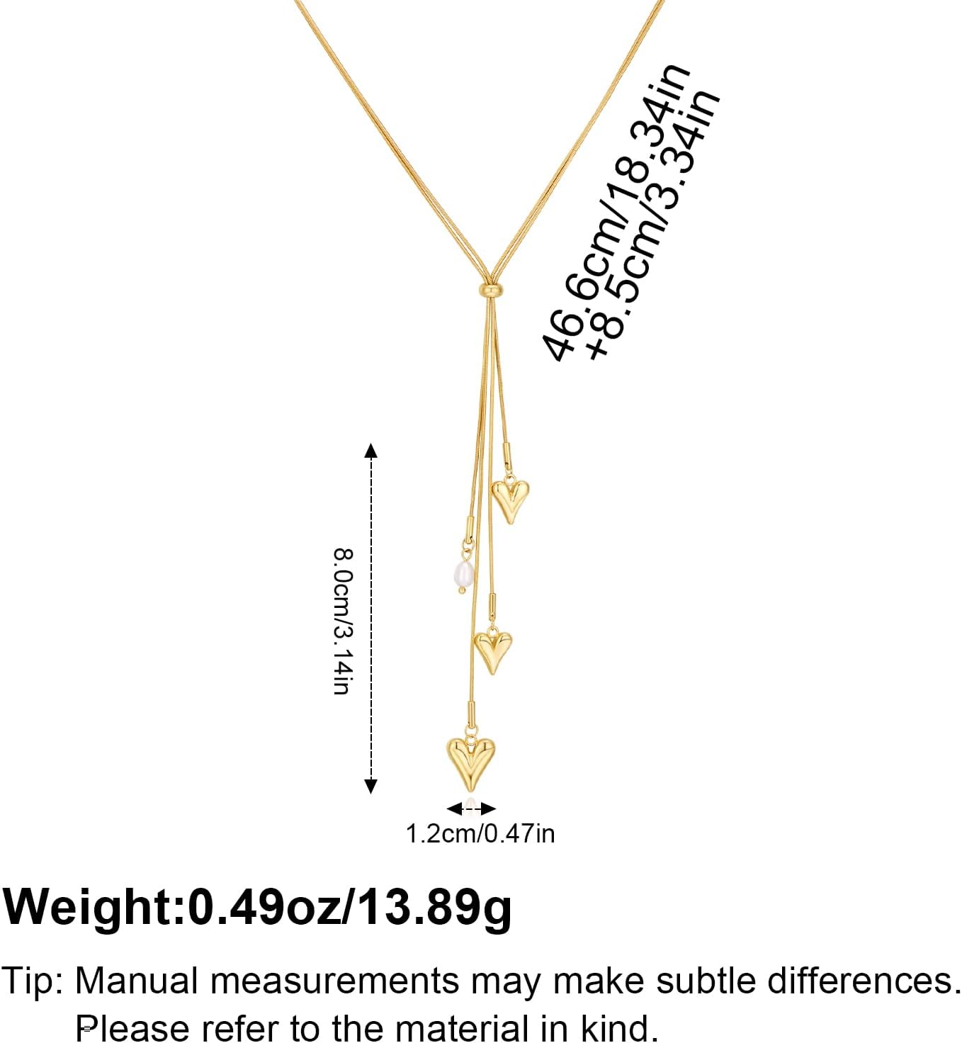 Long Necklaces for Women Gold Heart Y - Shaped Lariat Necklace Jewelry Gifts - Image 7