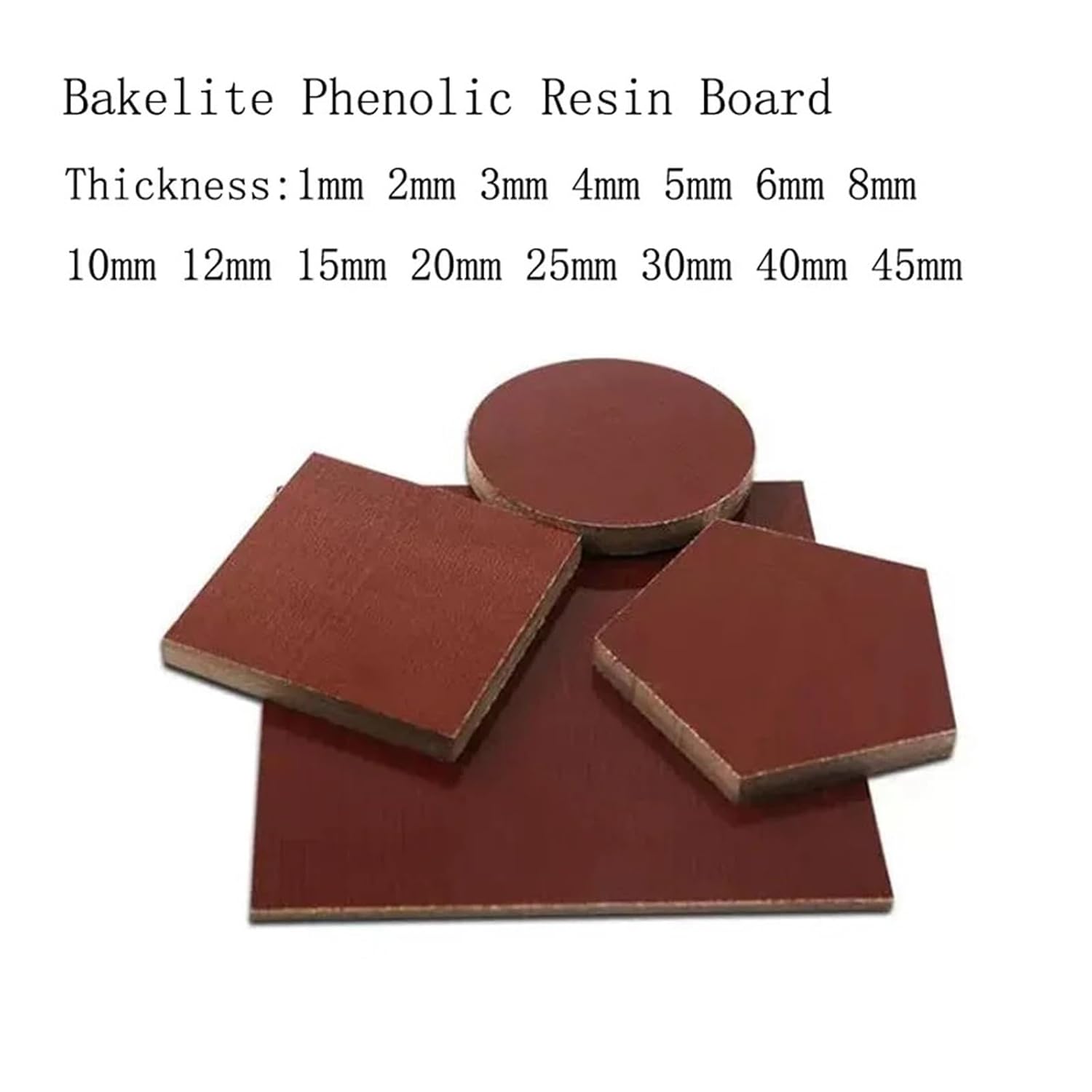 1pc Phenolic Bakelite Sheet Composite Insulated Glulam Board Electrical Wooden Fabric Plate Resin Laminate Veneer Brown(8x100x200mm 1Pcs)