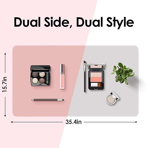 Miniatura 9 de TOHONFOO Tapete de maquillaje para tocador para proteger la parte superior del escritorio, tapete de tocador de doble cara, tapete de escritorio