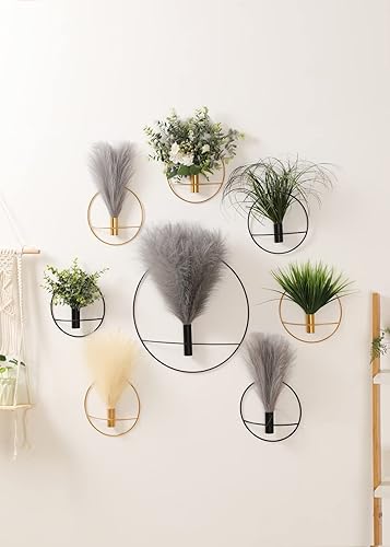 Miniatura 3 de Pretty Jolly Decoración de pared bohemia, decoración de pared de metal montado en la pared, exhibición artificial de pampas, arte de pared para sala