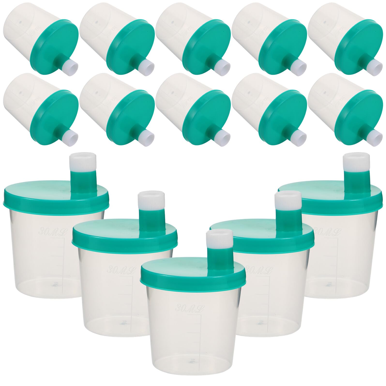 ABOOFAN 40pcs Disposable Sterile Medical Sampling Cup Graduated Urine Specimen Jar Lid Sample Bottles for Hospital Lab Testing