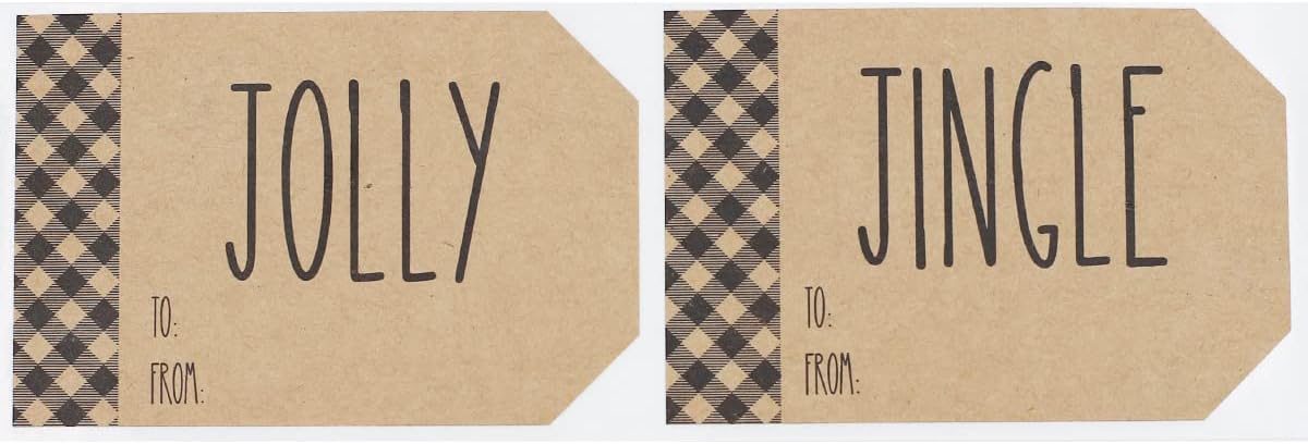 Rustic Farmhouse Christmas Gift Tag Stickers – 2 x 3 Inch Holiday Labels, Roll of 100 – Charming Holiday Adhesive to from Name Tags, Made in The USA - Image 4