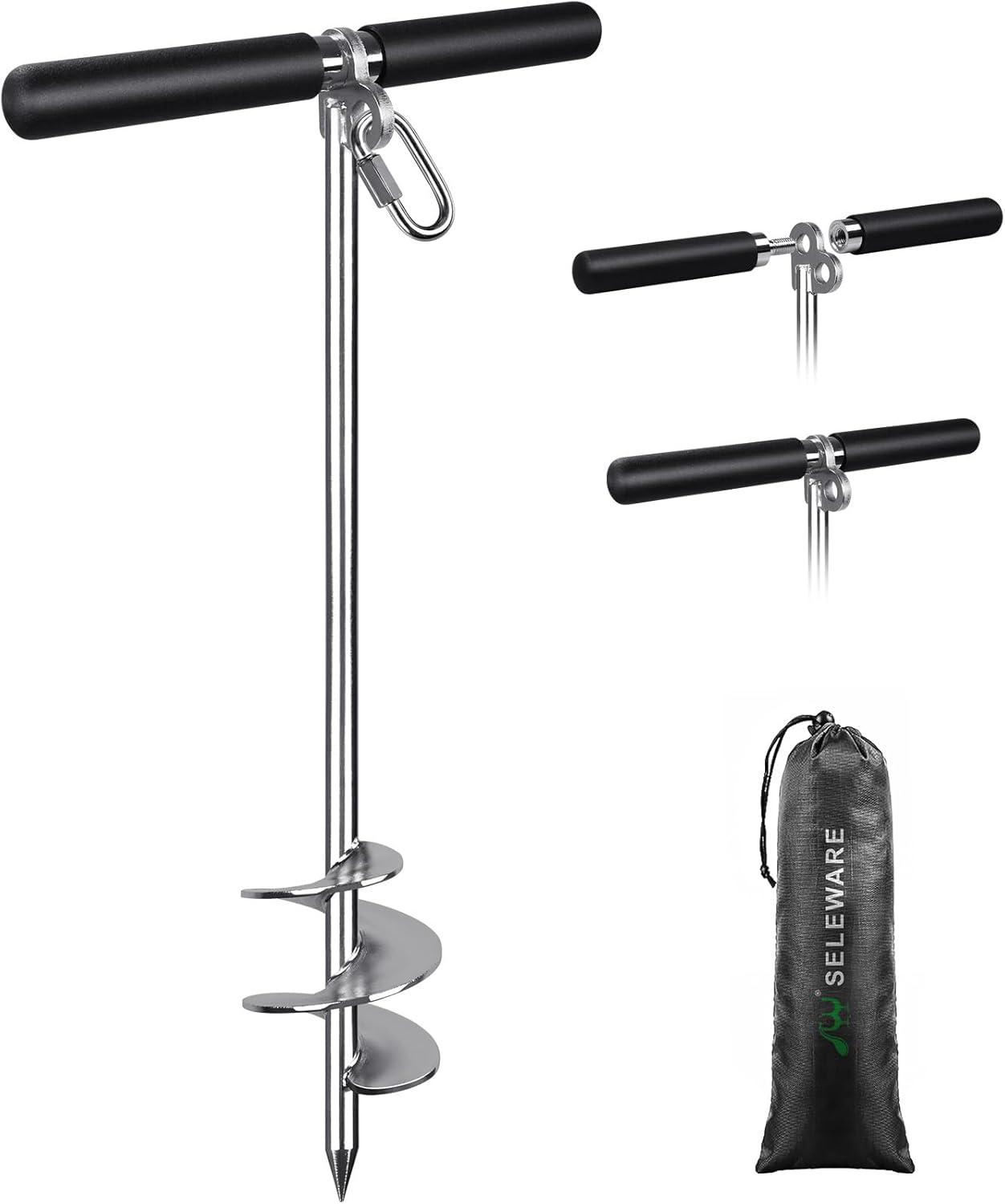 SELEWARE Sand Anchor for Boats, Screw in Boat Anchor for Shallow Water, Jet Ski Anchor, Stainless Steel Boat Beach Anchor for Securing Pontoon Boats, Jet Skis, Kayaks on Beaches and Sandbars